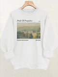 Pride and Prejudice Printed Round Neck Velvet Hoodie