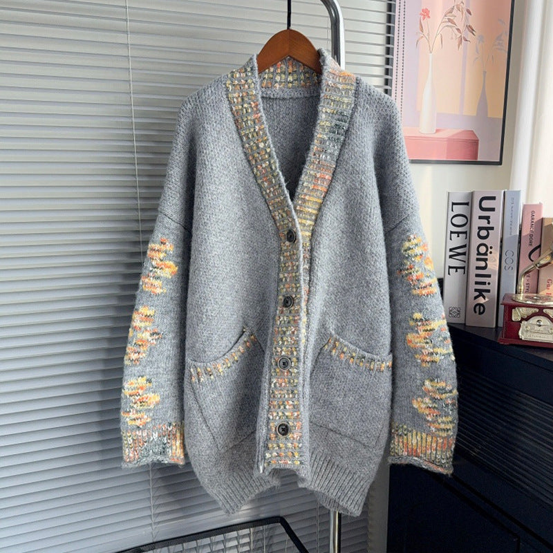 V-neck loose sweater