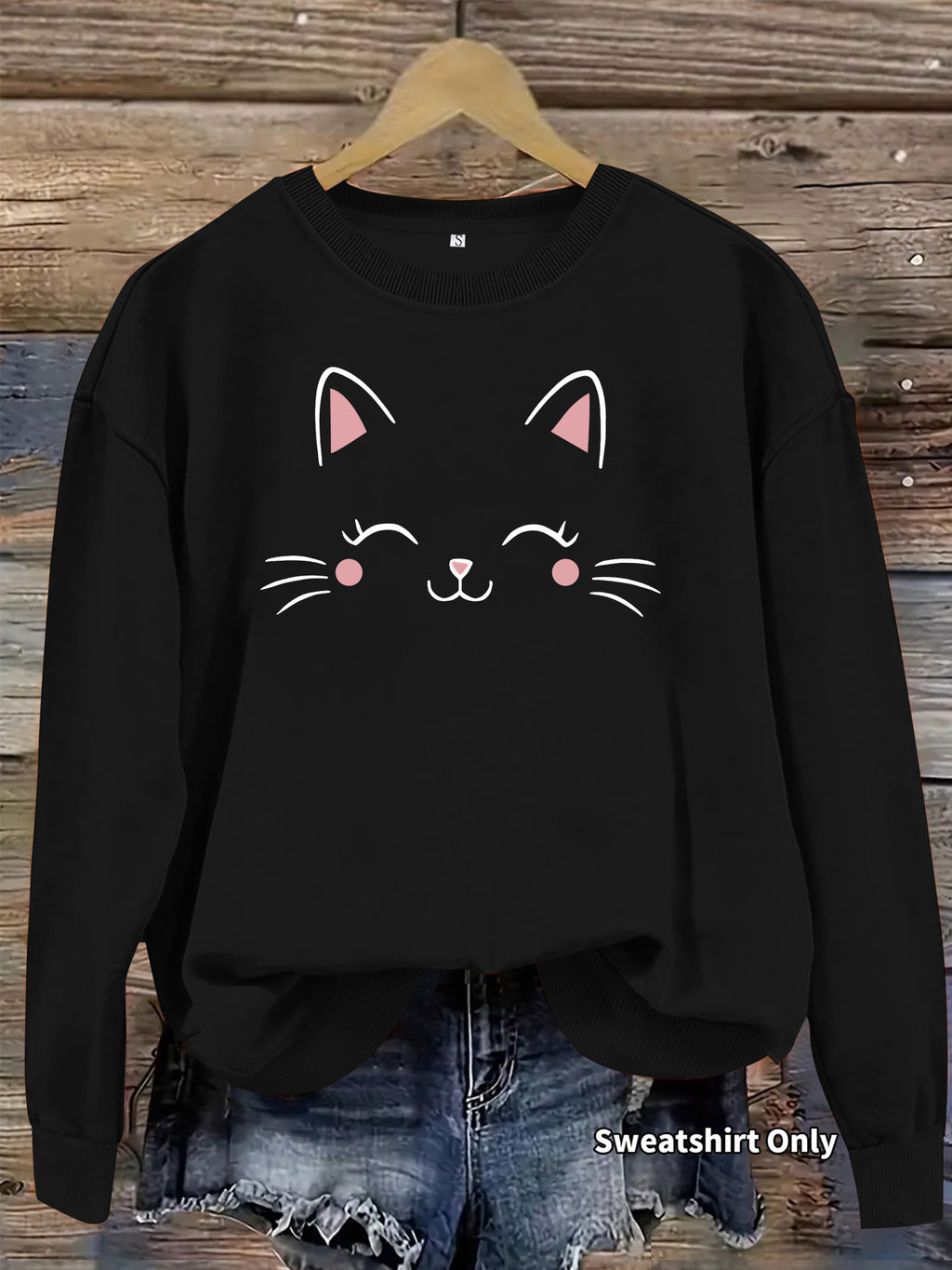 Cat face printed hoodie