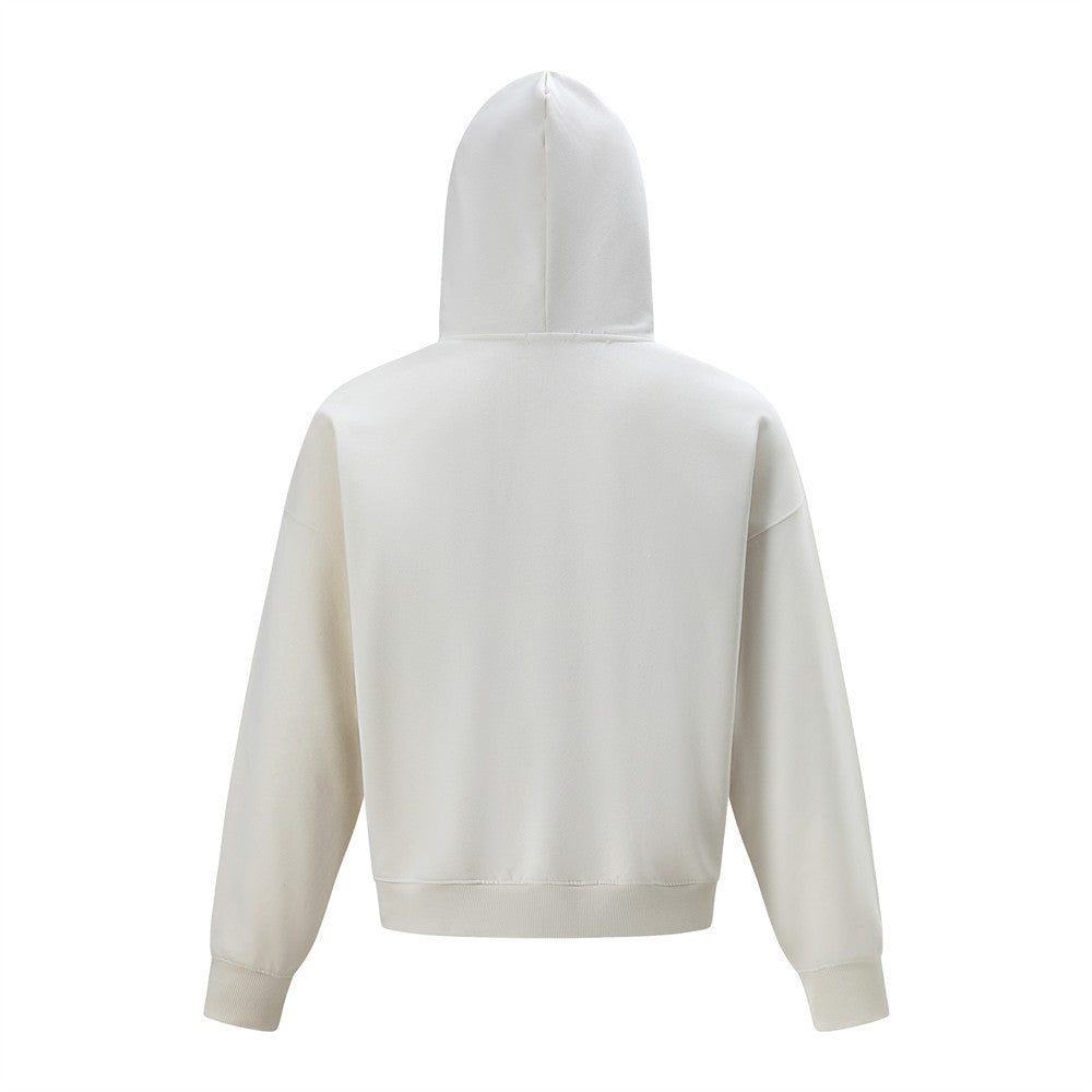Men's Hip Hop Loose Long Sleeve Hooded Sweatshirt with Hand-drawn Cartoon Dog Print