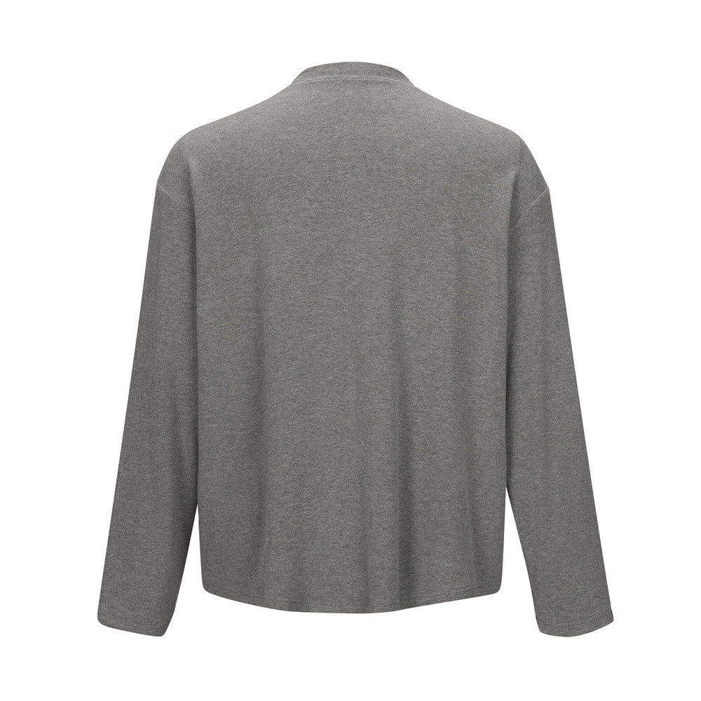 Men's Sports Casual Solid Color Long Sleeve Round Neck T-Shirt