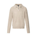 Men's Streetwear Vibe Solid Color Cable Knit Long Sleeve Lapel Collar Pullover Sweater
