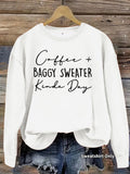 Letter printed round neck long sleeved sweatshirt