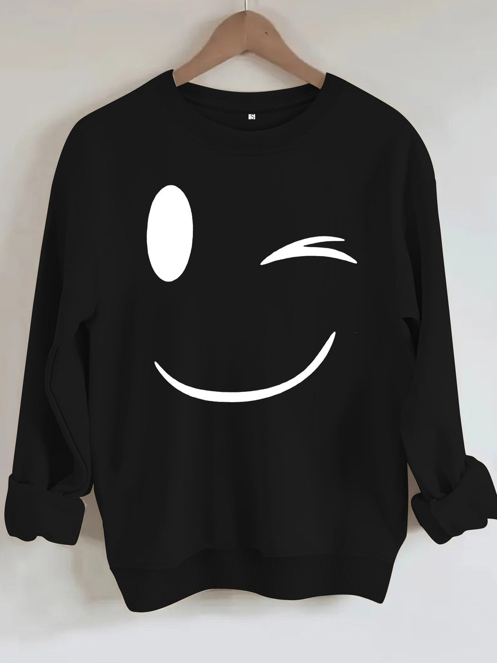 Round neck fleece hoodie