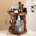 Cosmetics desktop storage cabinet with rotating solid wood