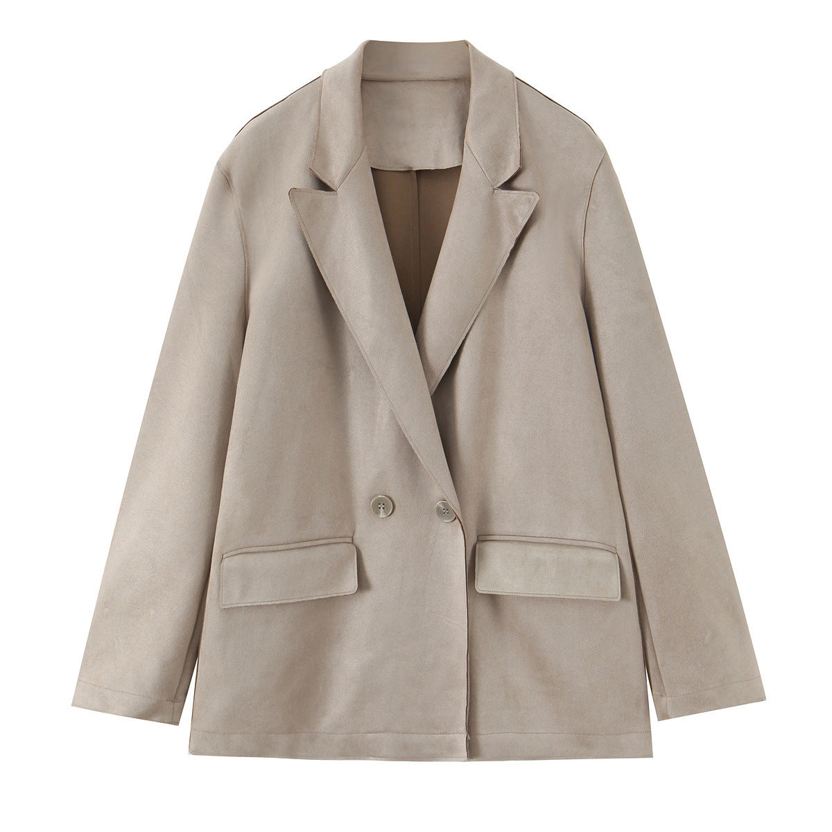 Long sleeved suede effect suit jacket for women