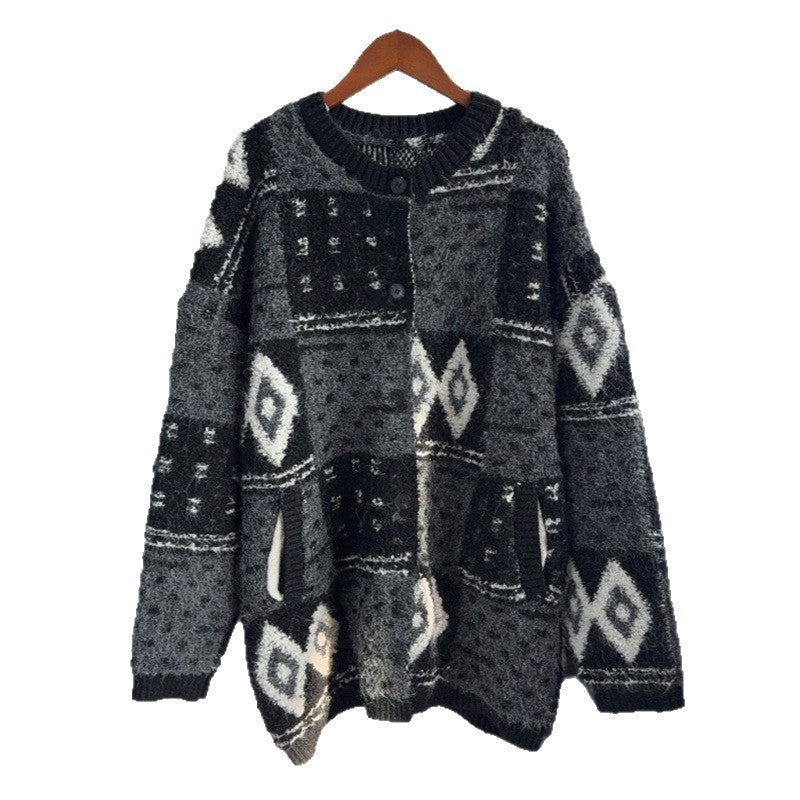 Round neck cardigan sweater for women