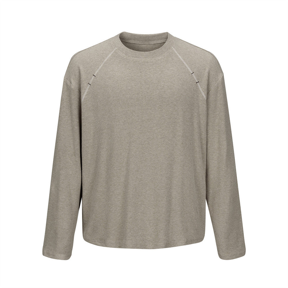 Men's Sports Casual Solid Color Long Sleeve Round Neck T-Shirt
