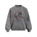 Men's Vintage Washed Graffiti Letter Print Crewneck Sweatshirt Casual Street Style Pullover