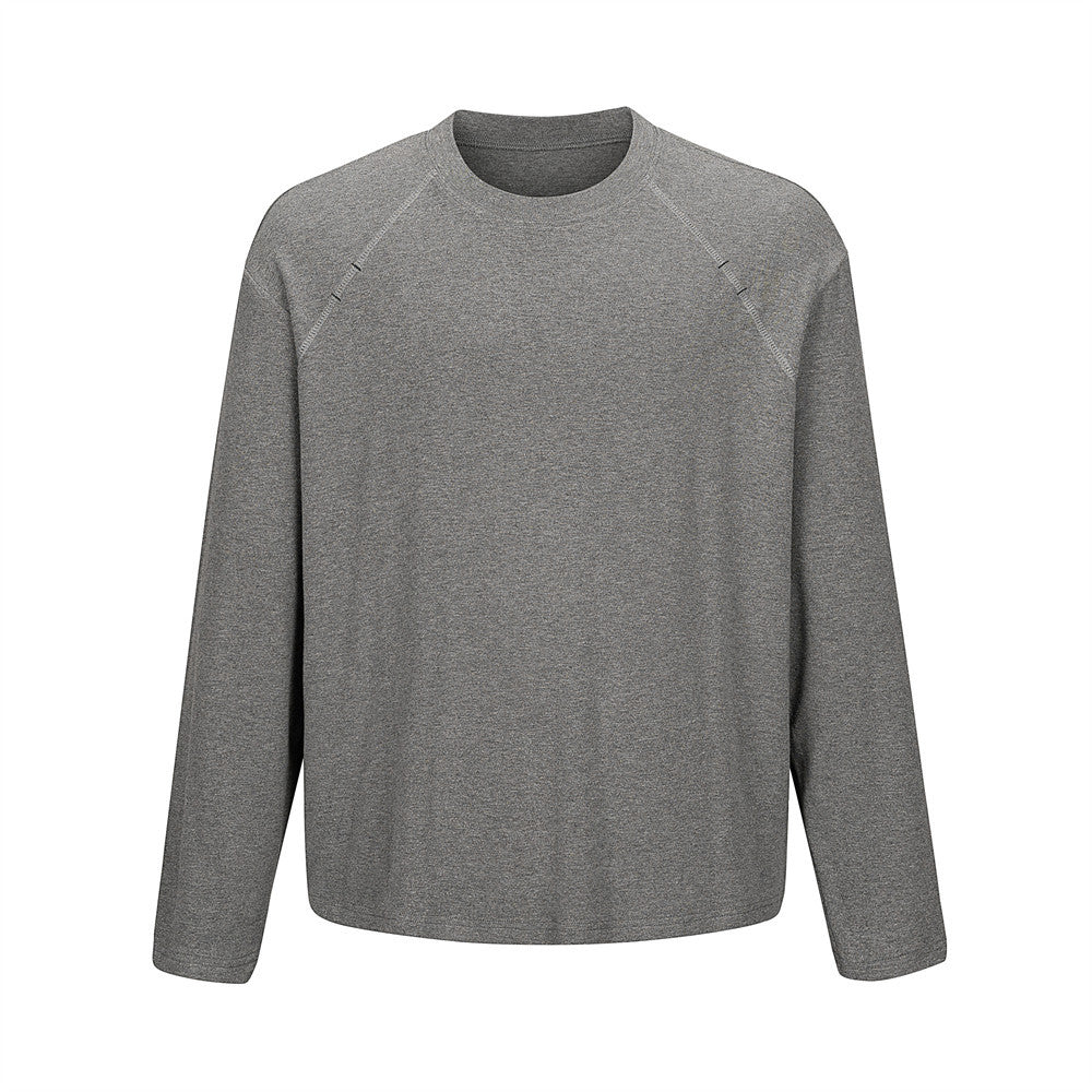 Men's Sports Casual Solid Color Long Sleeve Round Neck T-Shirt