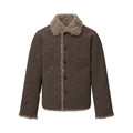 Men's Casual Street Style Turn-Down Collar Loose Fit Reversible Teddy Fur Cotton Jacket