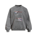 Men's  Vintage Portrait Print Hooded Long Sleeve Pullover Sweatshirt