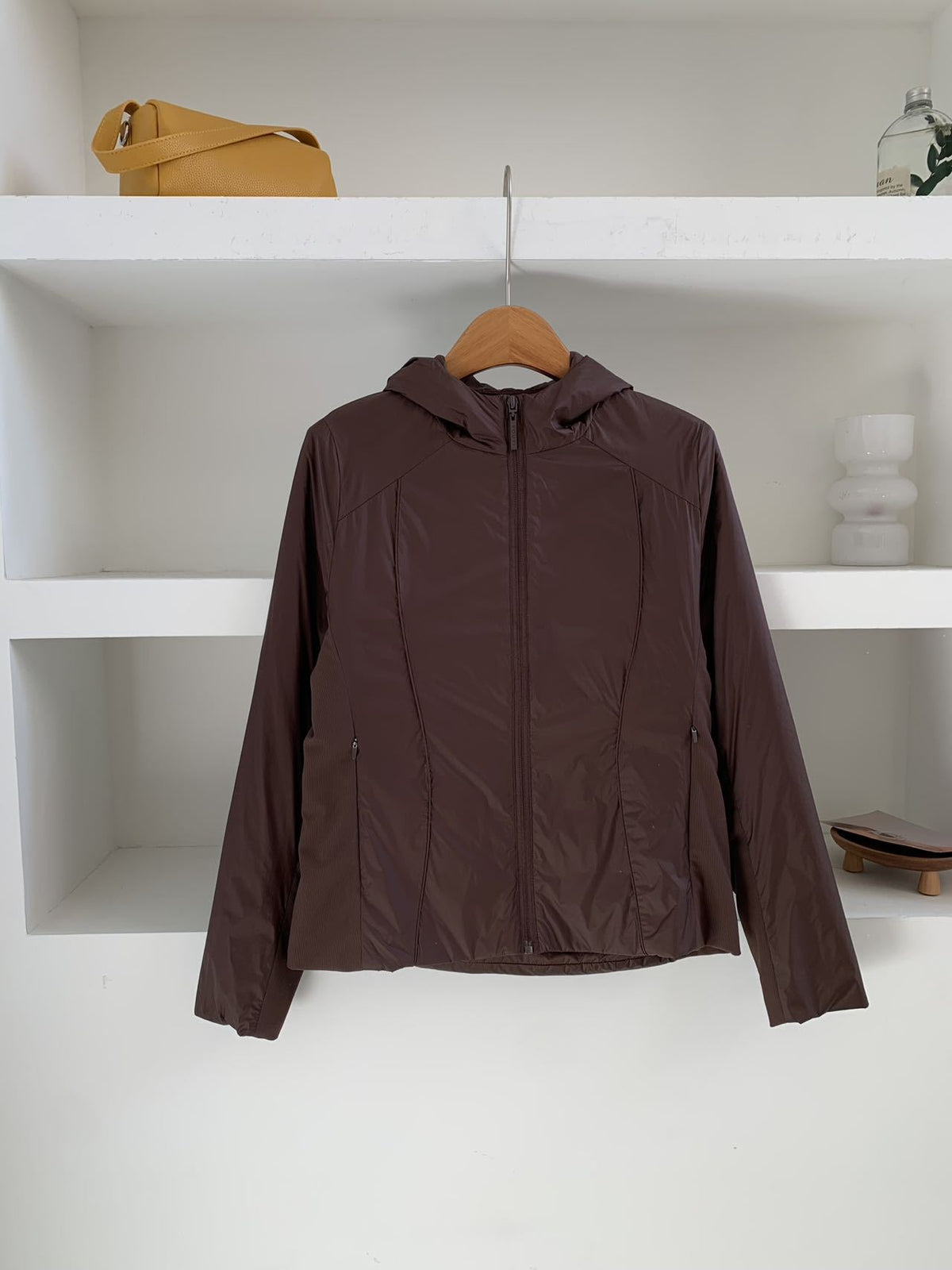 Winter Windproof Cotton Filled Zip Up Hooded Slim Fit Short Jacket