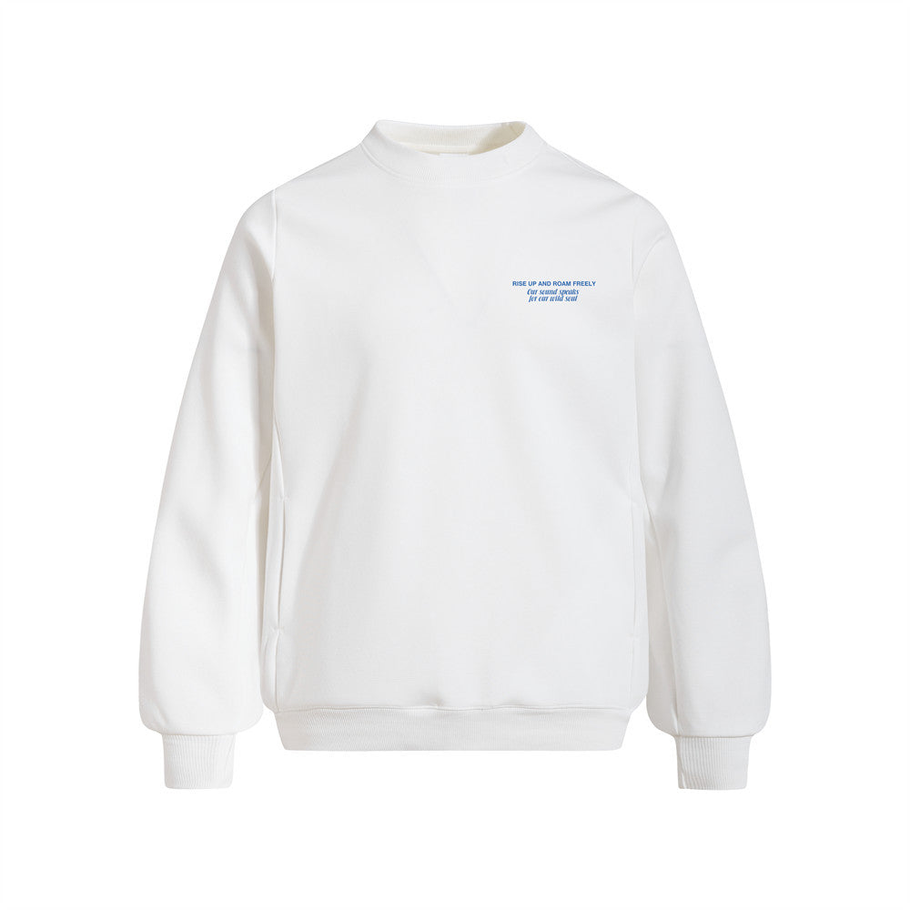 Men's Casual Star Print Long Sleeve Crew Neck Pullover Sweatshirt