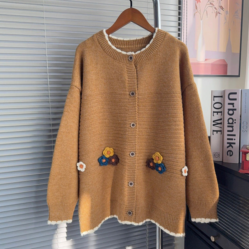 Loose hand embroidered sweater