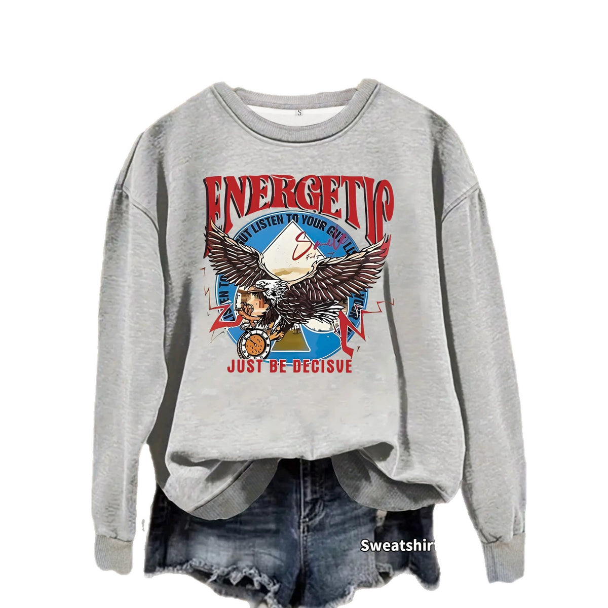 Eagle print long sleeved hoodie