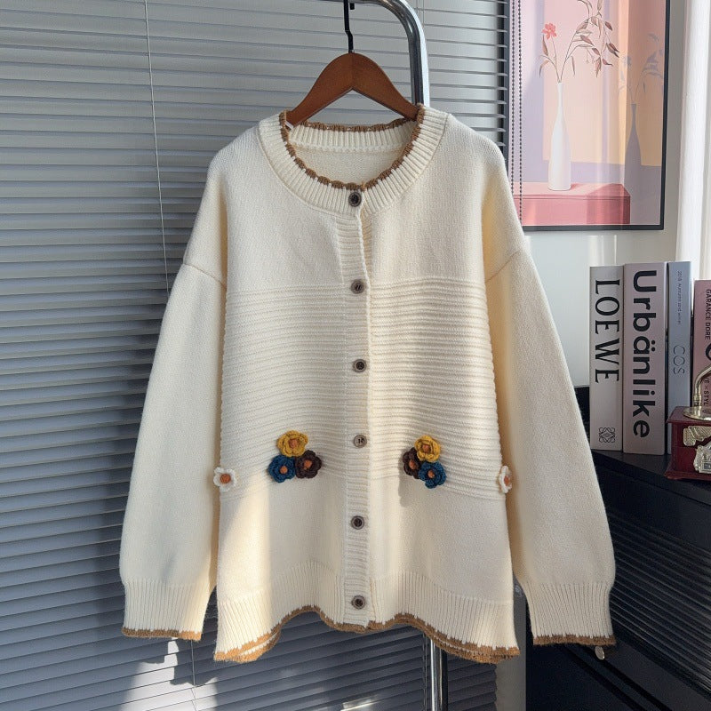 Loose hand embroidered sweater