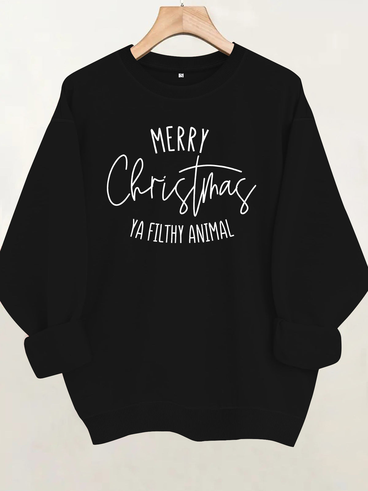 Round neck long sleeved loose hoodie