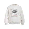 High Street Human Silhouette Abstract Print Crew Neck Long Sleeve Loose Fit Pullover Sweatshirt for Men