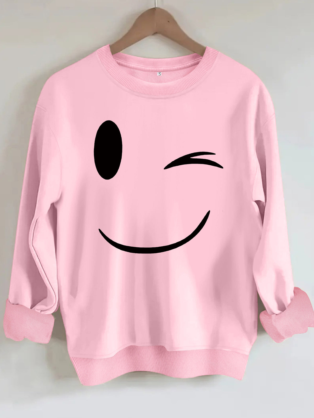 Round neck fleece hoodie