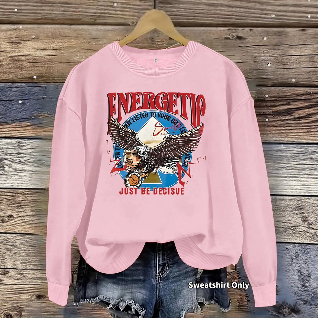 Eagle print long sleeved hoodie