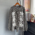 Flower round neck long sleeved sweater