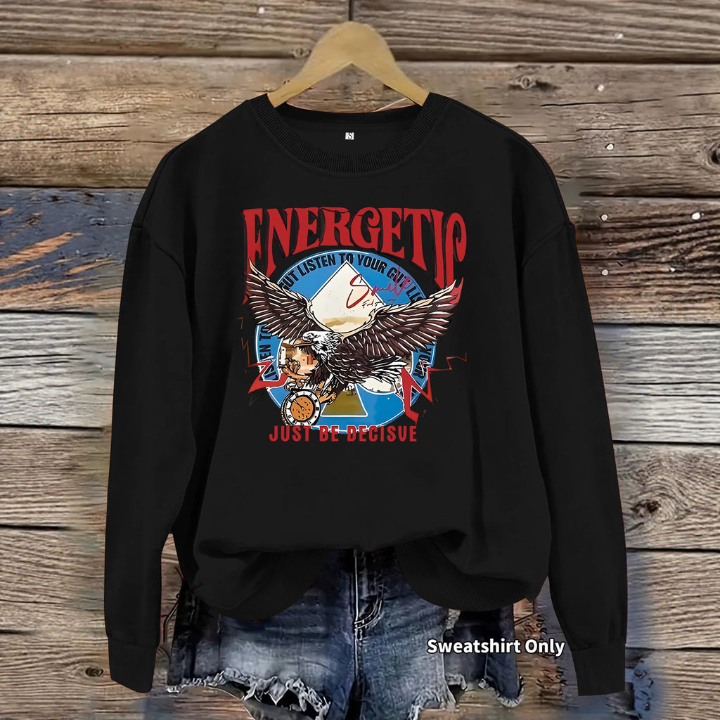 Eagle print long sleeved hoodie