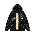 Men's High Street Star All-Over Print Hooded Cardigan Sweatshirt