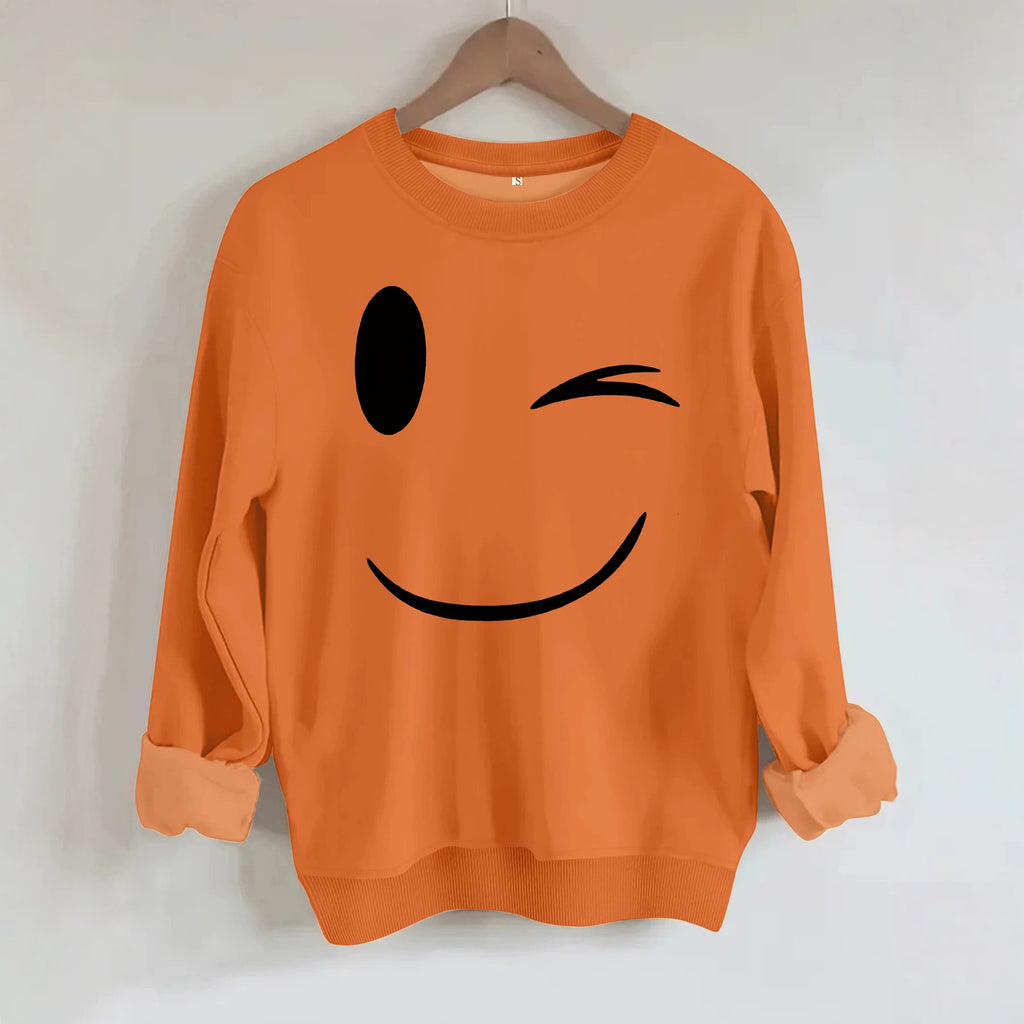 Round neck fleece hoodie