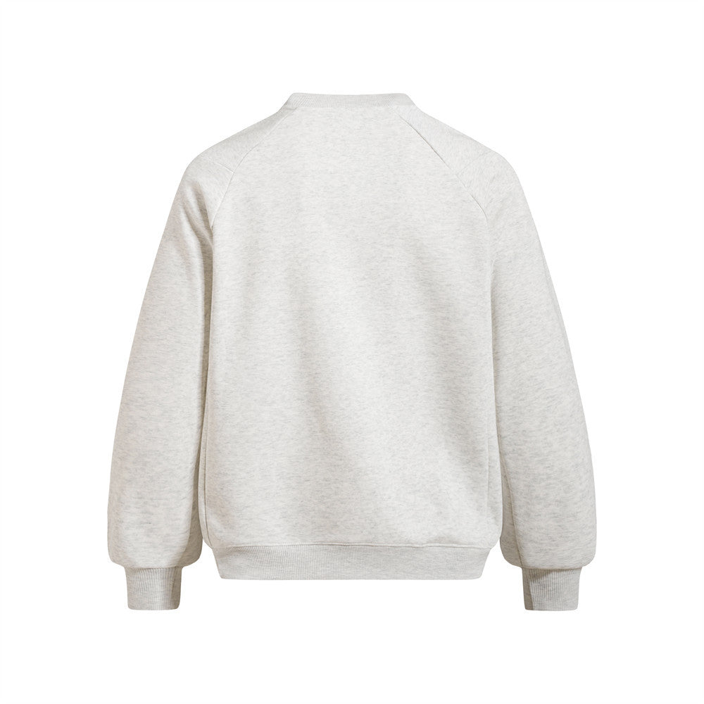 Vintage Blurred Silhouette Print Loose Crewneck Sweatshirt Men