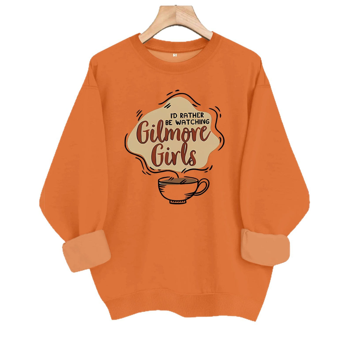 Round neck fleece sports hoodie