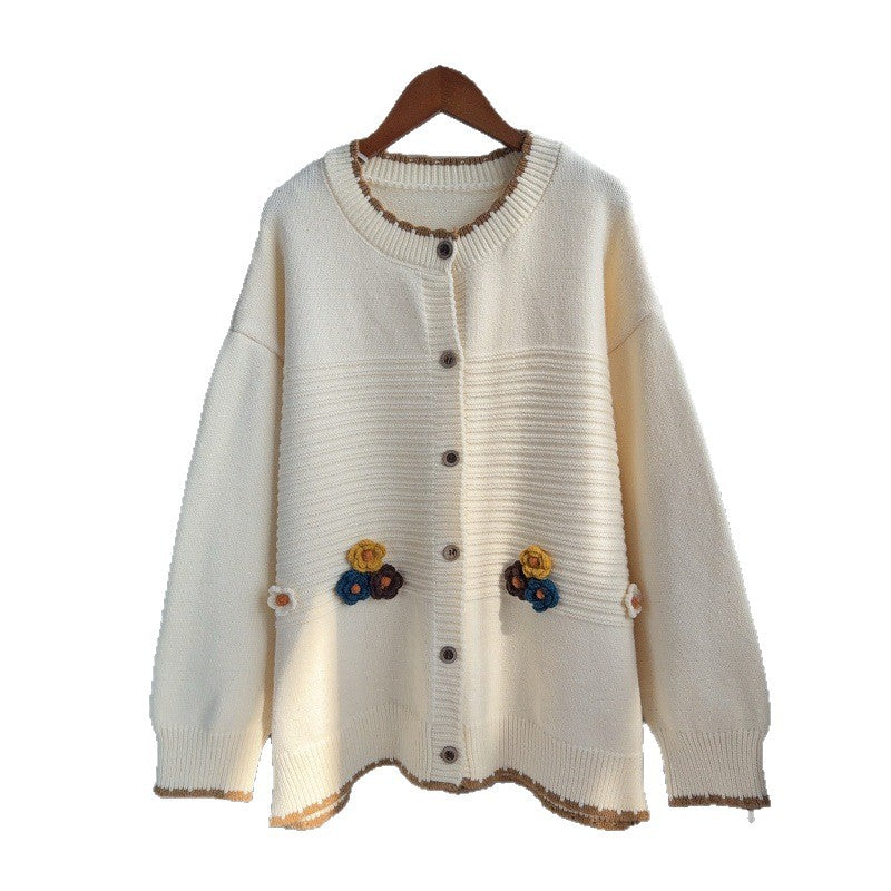 Loose hand embroidered sweater
