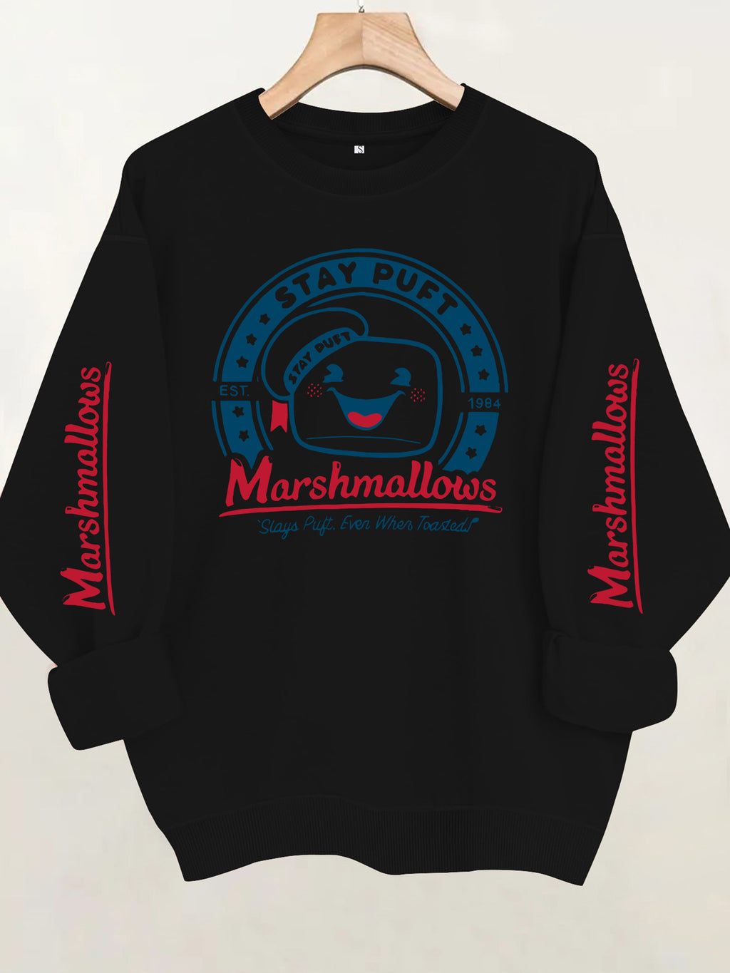 Round neck long sleeved sweatshirt, loose fit