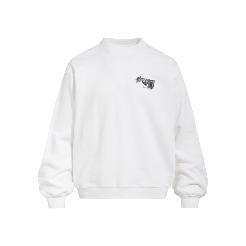 Men's  Graffiti Print Long Sleeve Crew Neck Sweatshirt