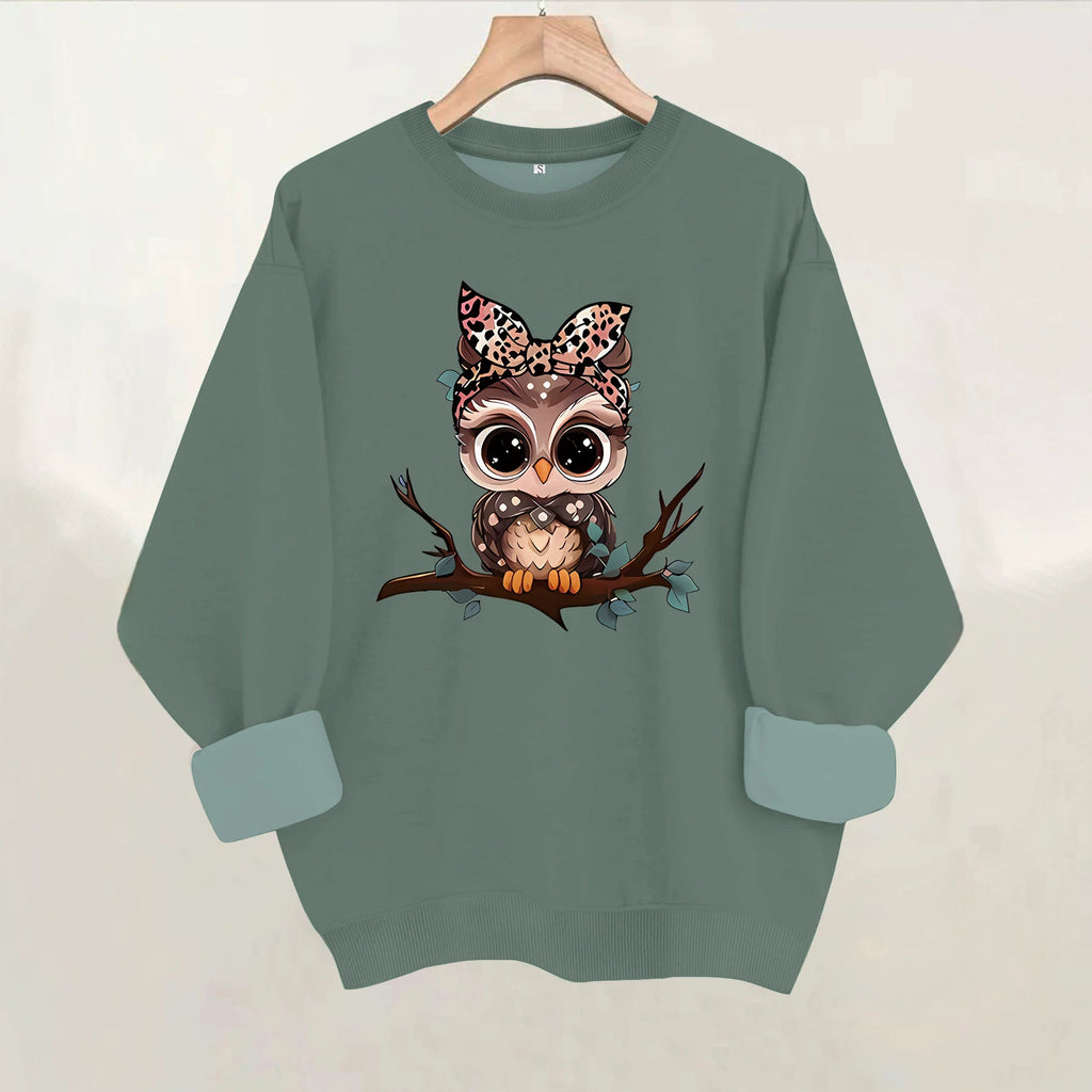 Round neck fleece hoodie for women