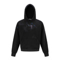Men's Casual Punk Star Graffiti Print Distressed Oversized Long Sleeve Hooded Pullover Sweatshirt