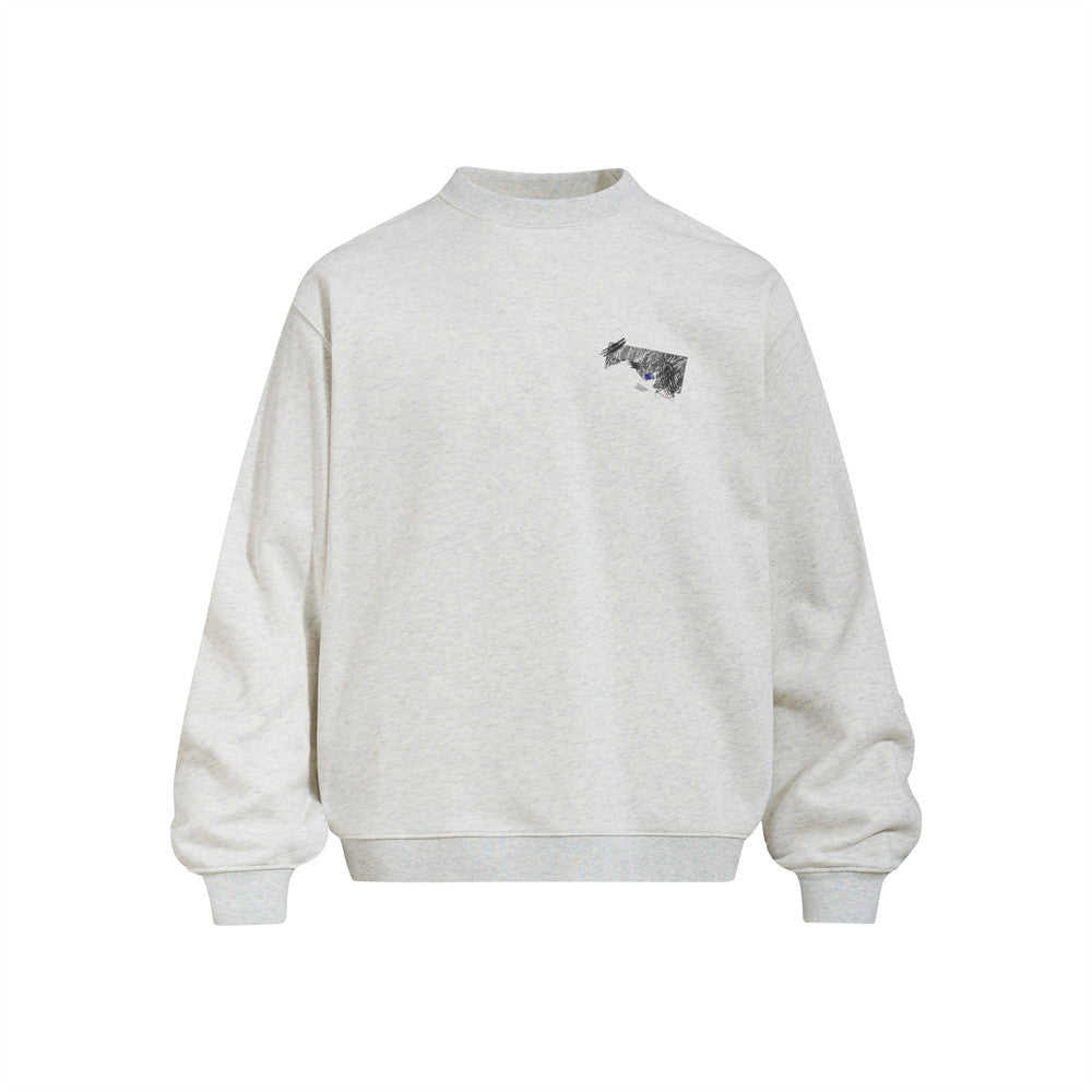 Men's  Graffiti Print Long Sleeve Crew Neck Sweatshirt