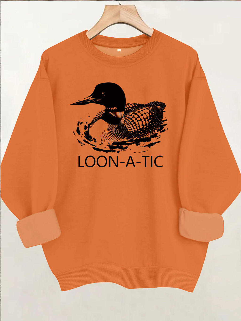 Round neck long sleeved sweatshirt