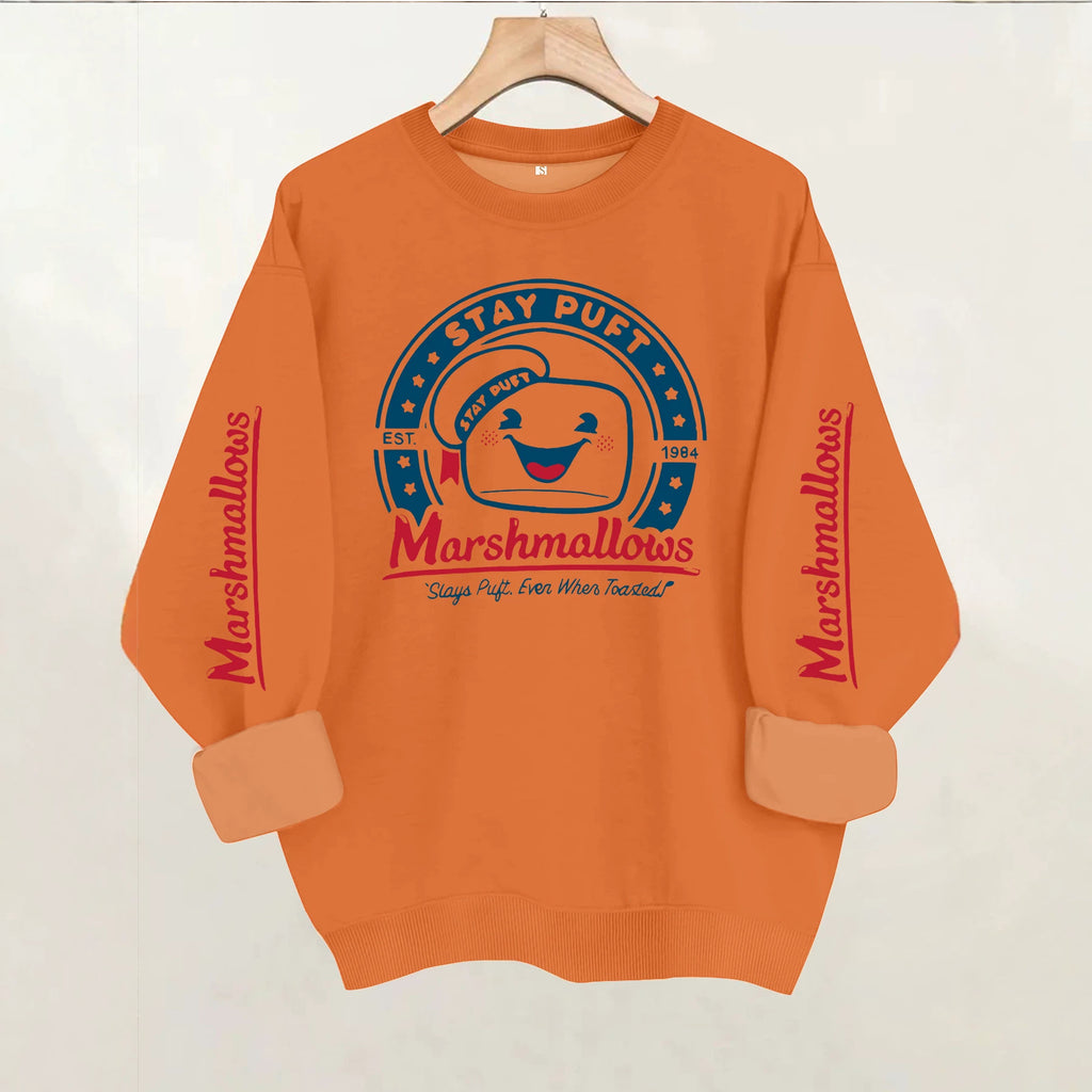 Round neck long sleeved sweatshirt, loose fit
