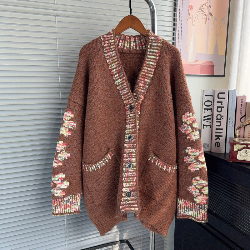 V-neck loose sweater