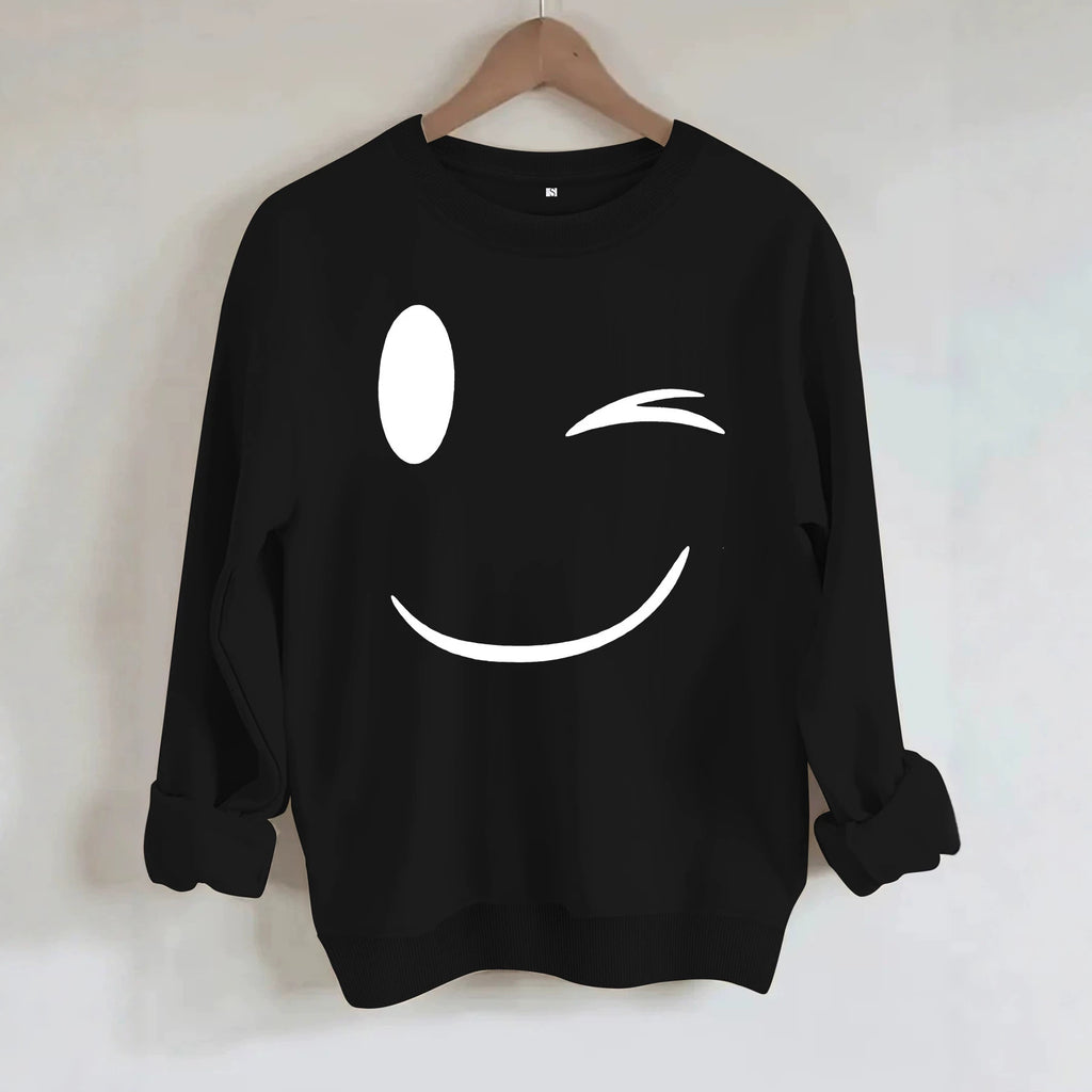 Round neck fleece hoodie
