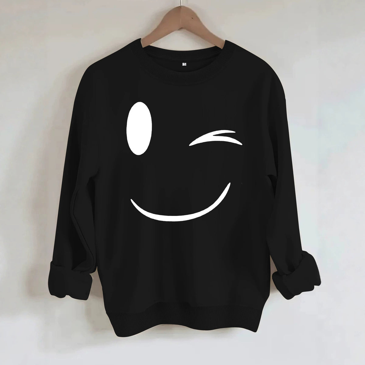 Round neck fleece hoodie