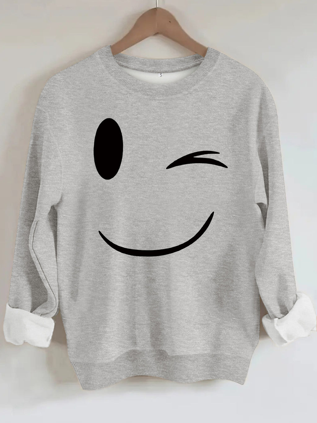 Round neck fleece hoodie