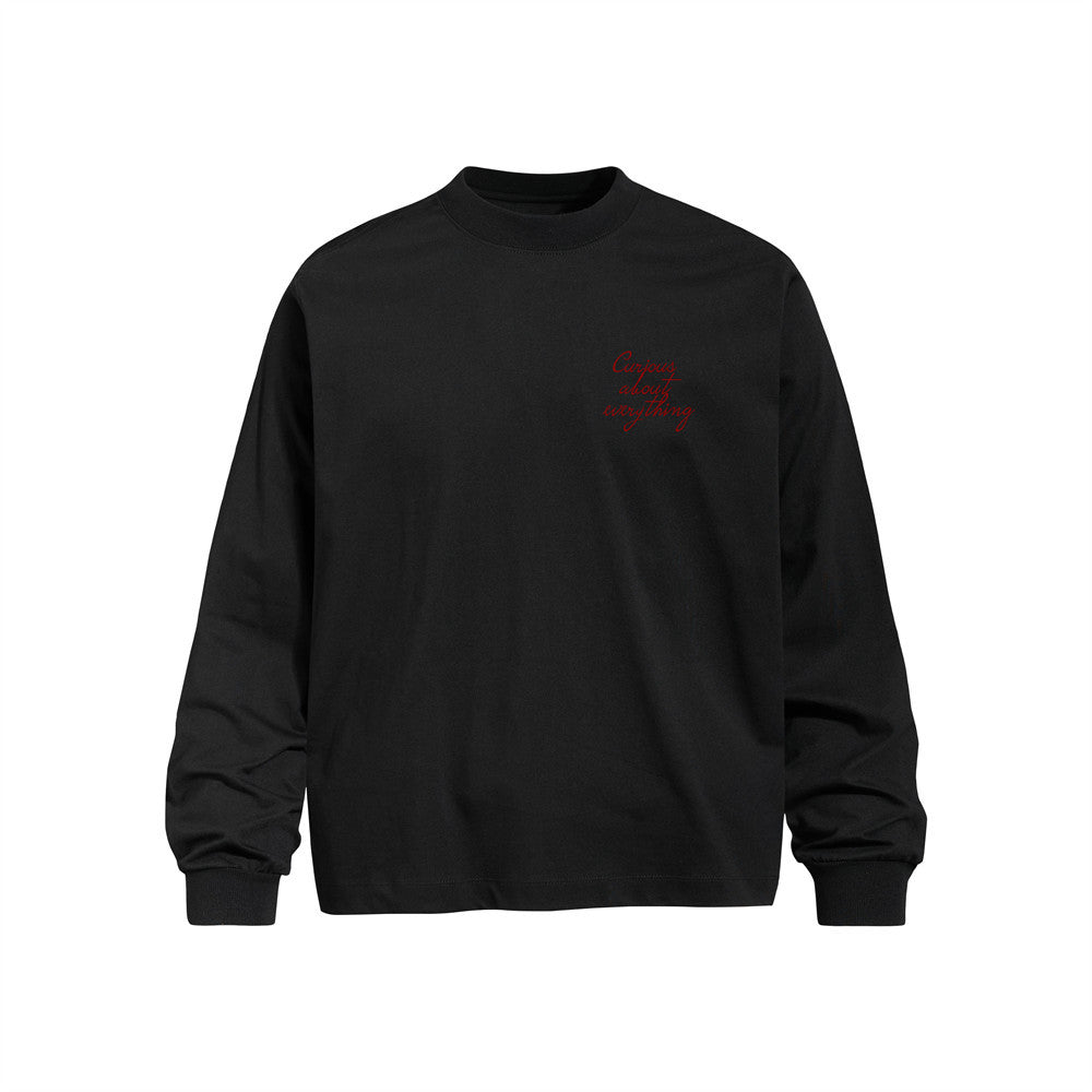Men's Casual Hand-Painted Graffiti Portrait Print Long Sleeve Crew Neck T-Shirt