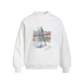 Vintage Blurred Silhouette Print Loose Crewneck Sweatshirt Men
