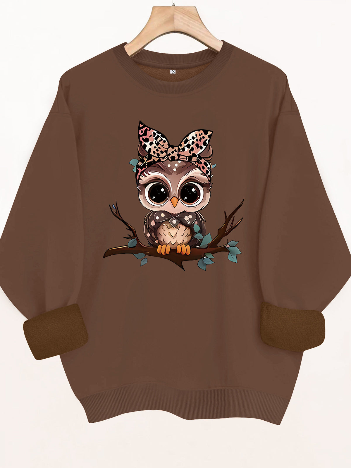 Round neck fleece hoodie for women