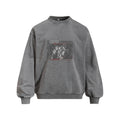 Rap Portrait Vintage Wash Long Sleeve Crew Neck Pullover Sweatshirt