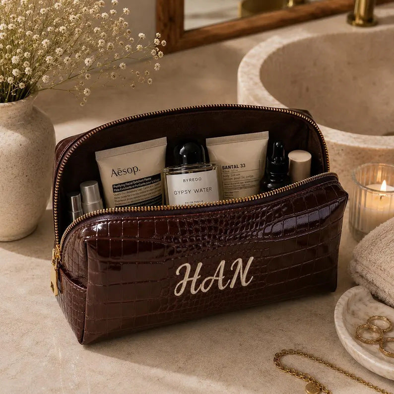 Custom-Made, Ships in 2-3 Days Makeup Bag Crocodile Storage Bag