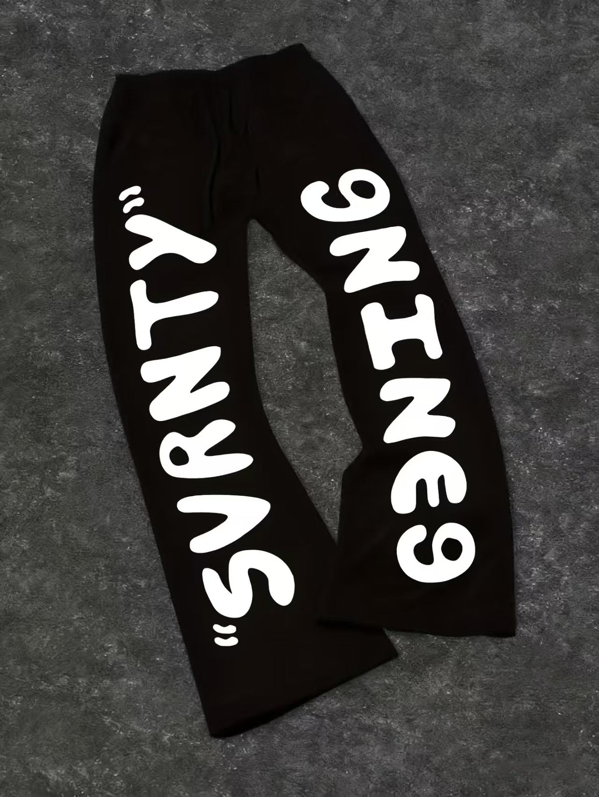 Dark Gothic Letter Print Loose Wide-leg Drawstring Unisex Sweatpants