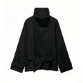 Women's minimalist stand up collar coat